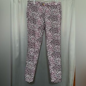 Michael Kors Black & Pink Begonia Cheetah Print Pants